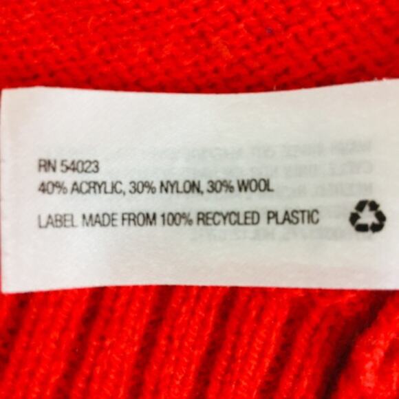 Gap V-neck Red Sweater Navy Blue Polka Dots Wool Blend Size XS - Picture 6 of 6